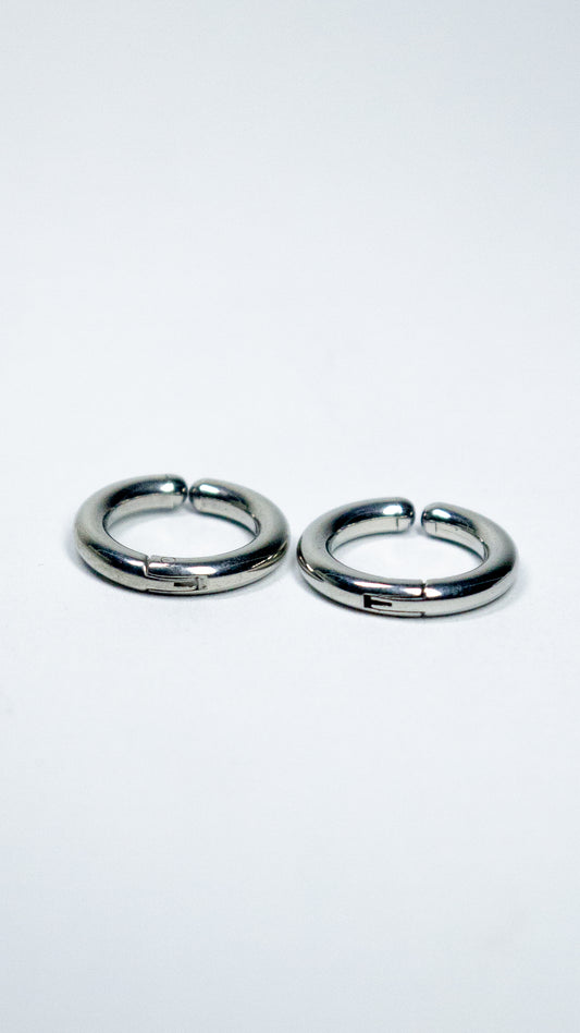 Argollas sin perforación Urban "Medium Silver"