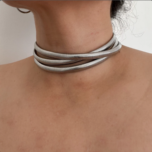 Collar tipo Choker "Triple Chunky"