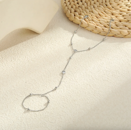 Brazalete Silver Diamond Heart