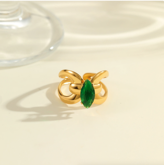 Anillo Ajustable "Green Gema"