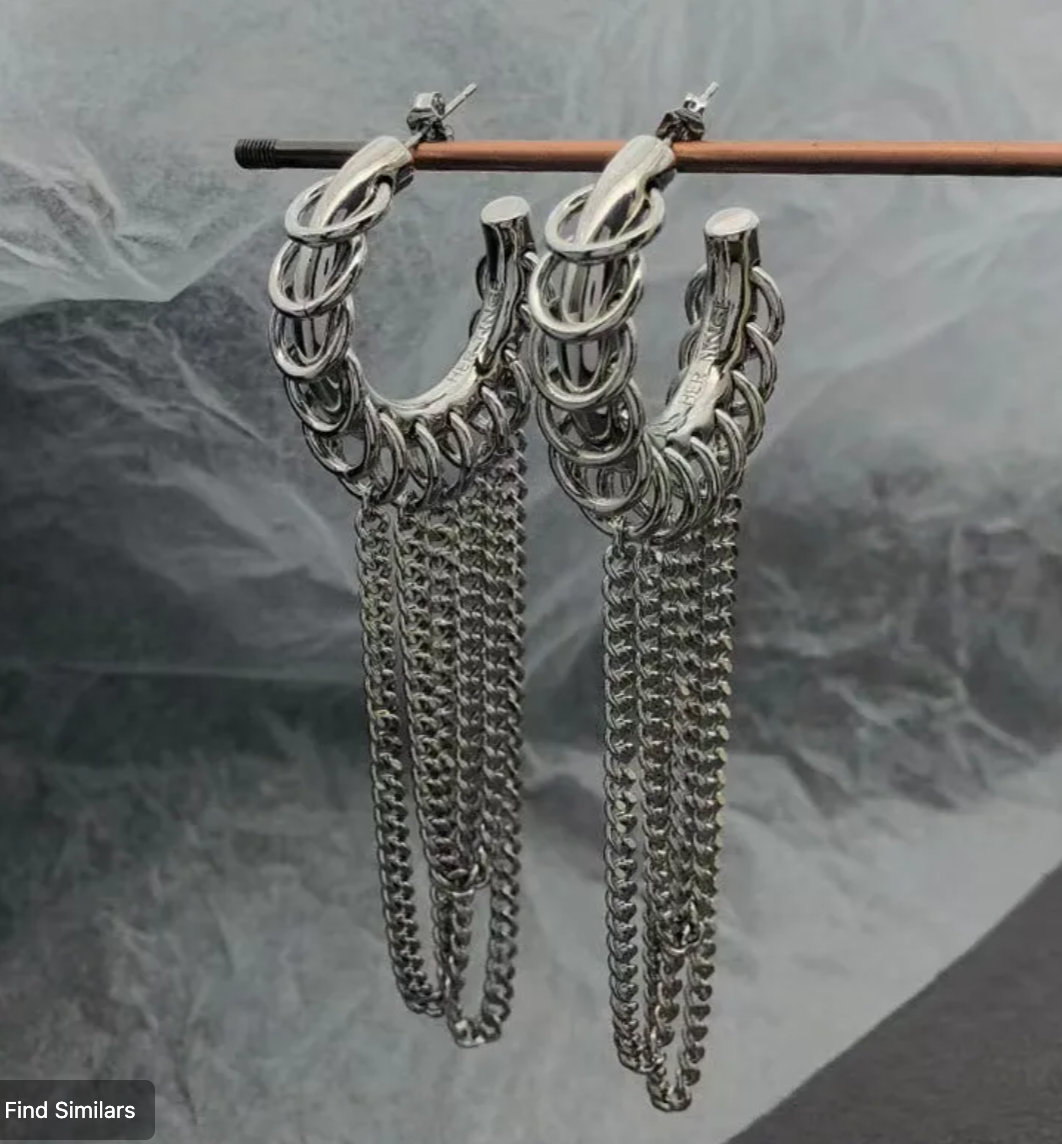 Hoops Double Chain Silver