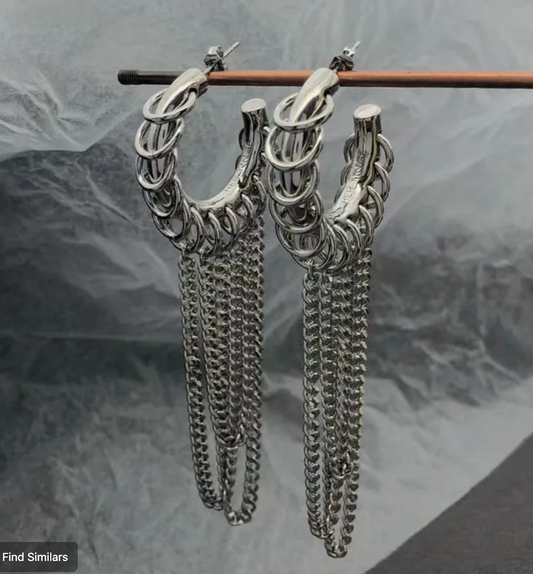 Hoops Double Chain Silver