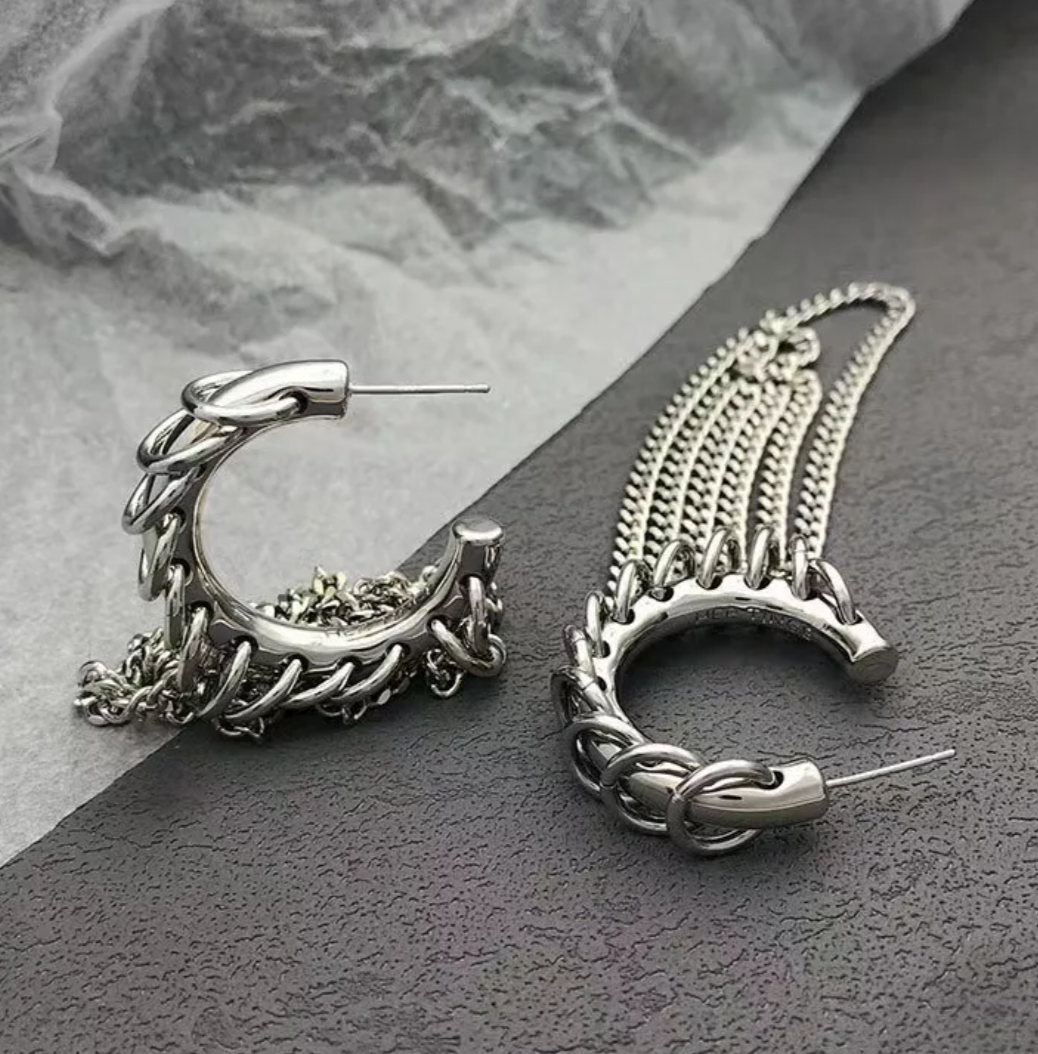 Hoops Double Chain Silver