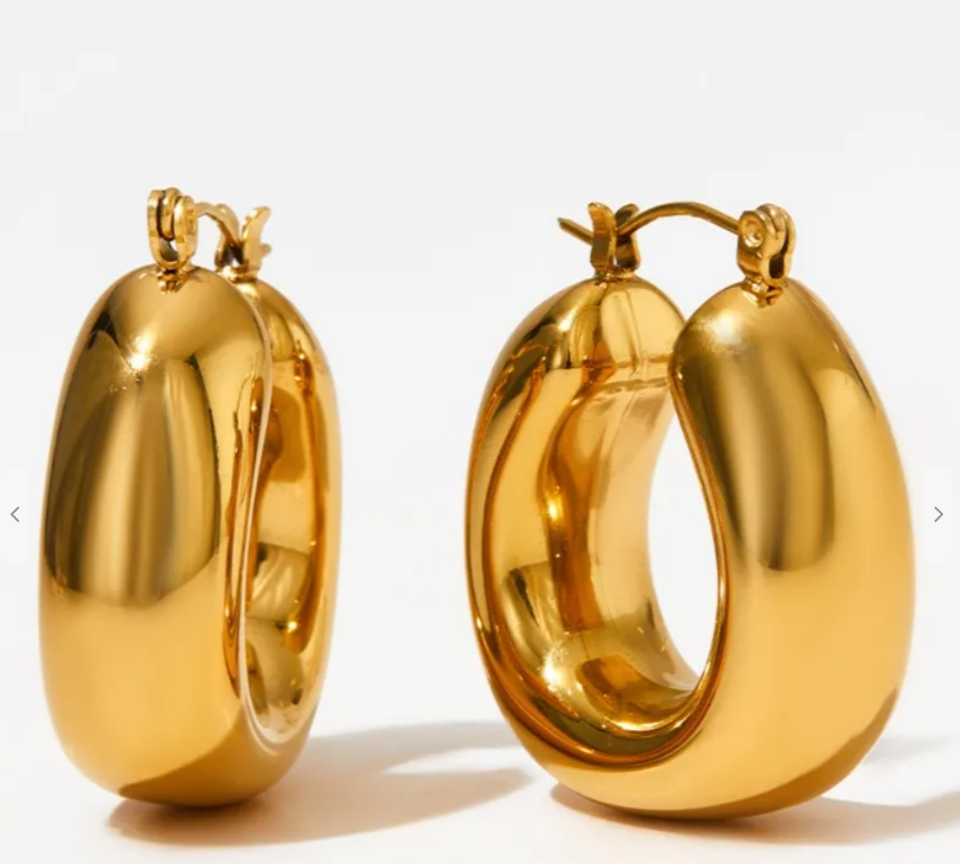 Square Hoops Gold