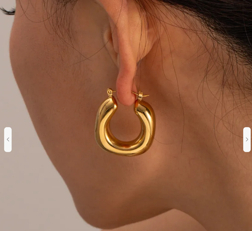 Square Hoops Gold