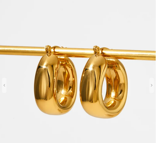 Square Hoops Gold