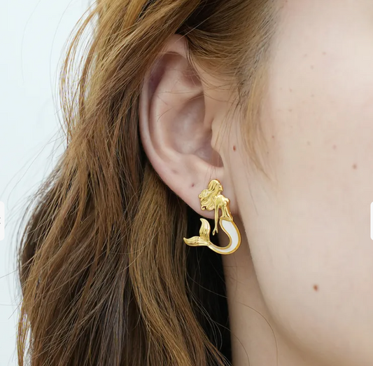 Pendientes Gold Nacar Mermaid
