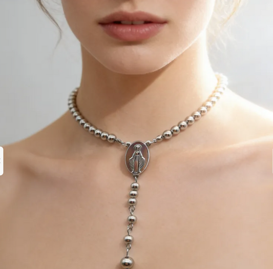 Collar Silver Rosary