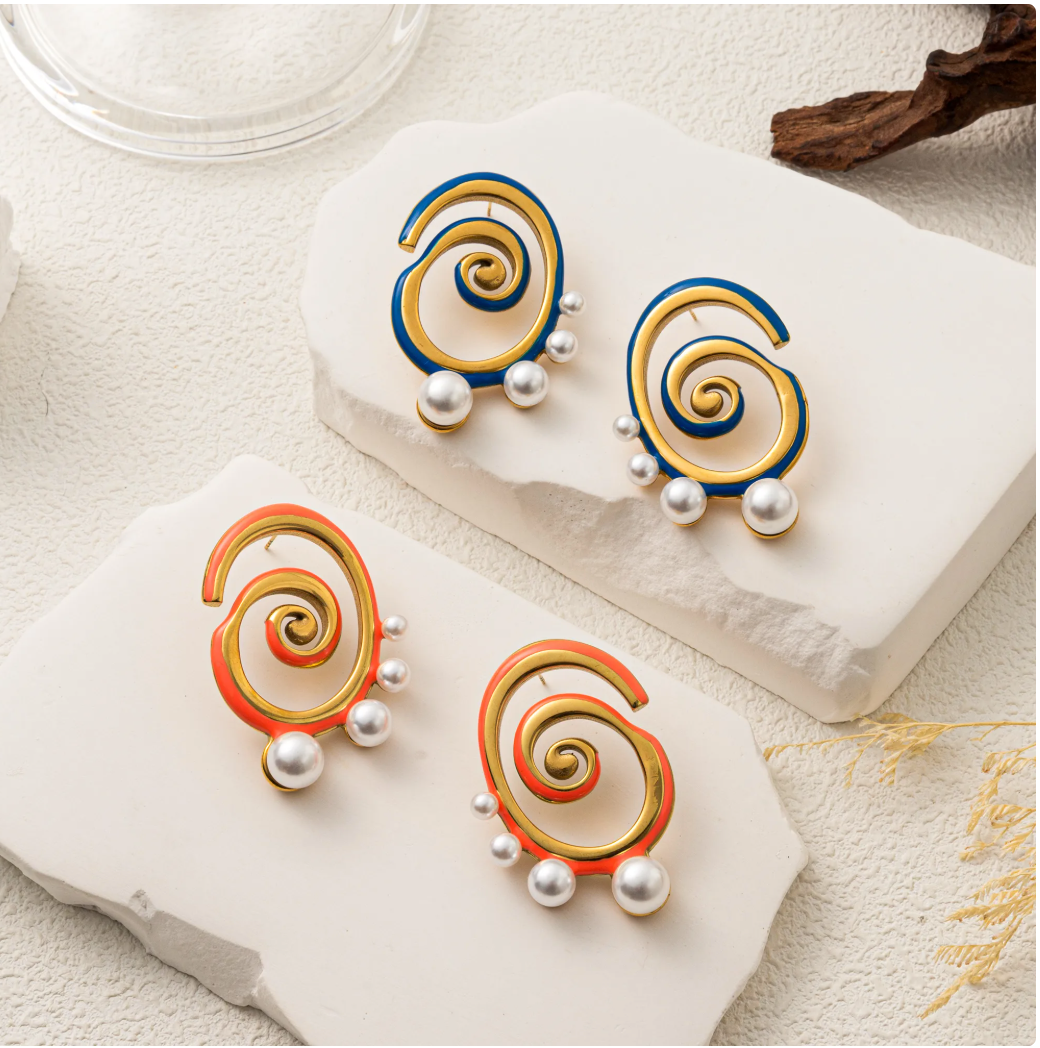 Pendientes Pearls Spiral