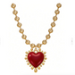 Collar Gold Chunky Red Heart