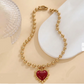 Collar Gold Chunky Red Heart