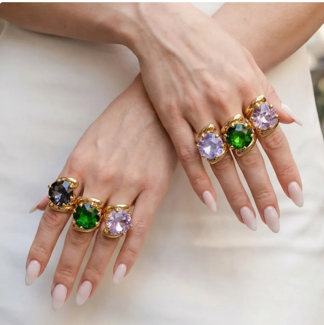 Anillo Big Green Gem