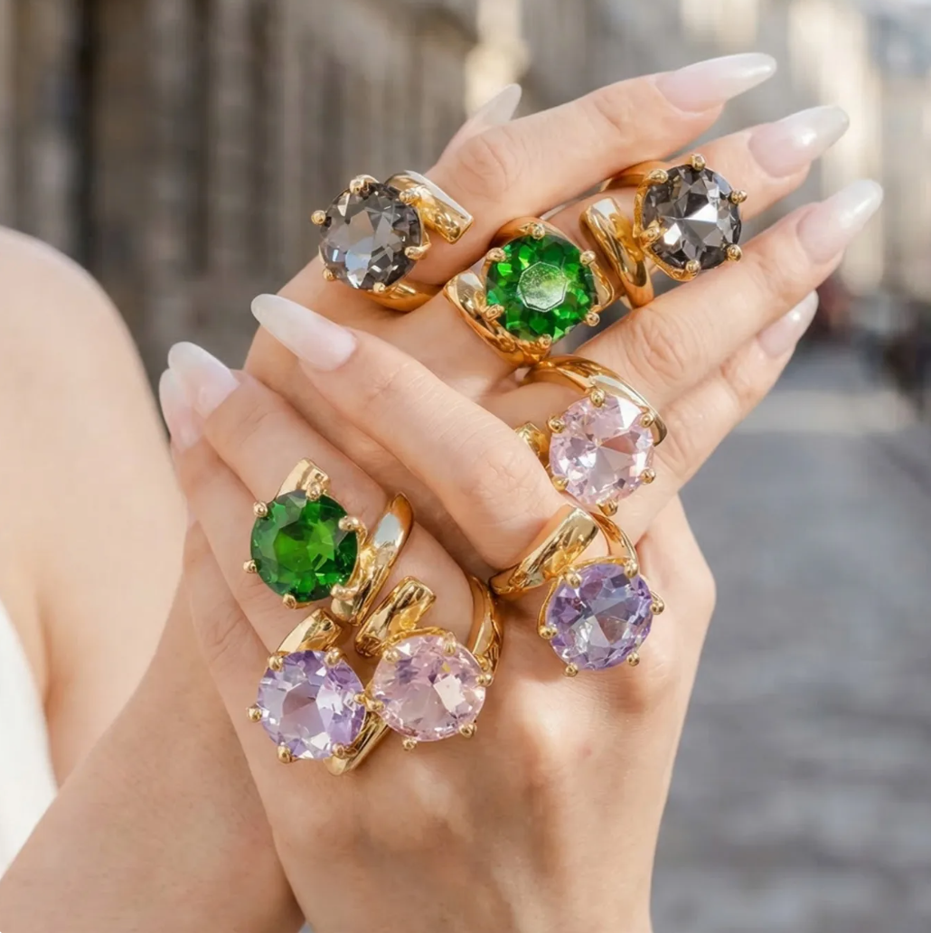 Anillo Big Green Gem