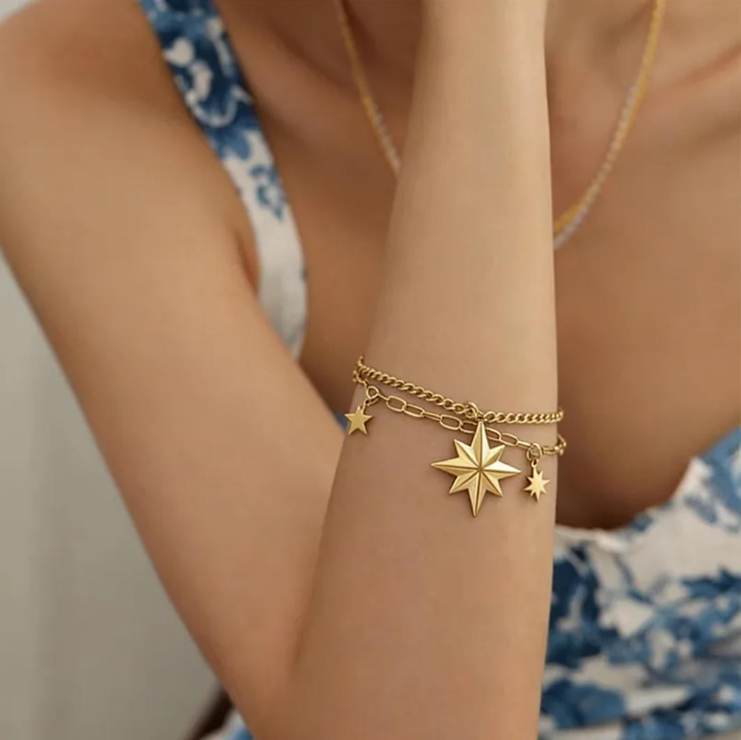 Brazalete Double Destellos Gold
