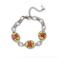 Brazalete Vintage Silver Multi Flowers