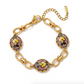 Brazalete Vintage Gold Multi Flowers