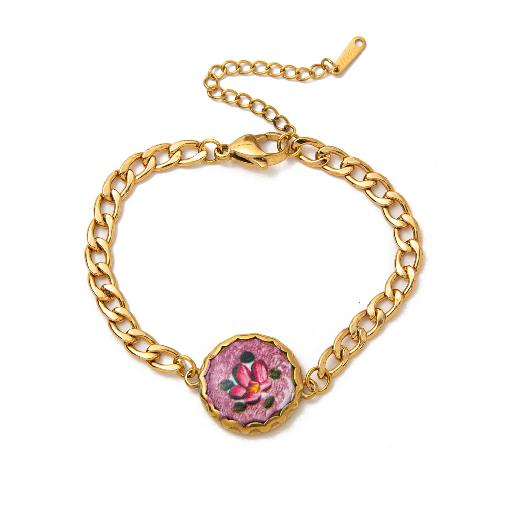 Brazalete Vintage Gold Flower