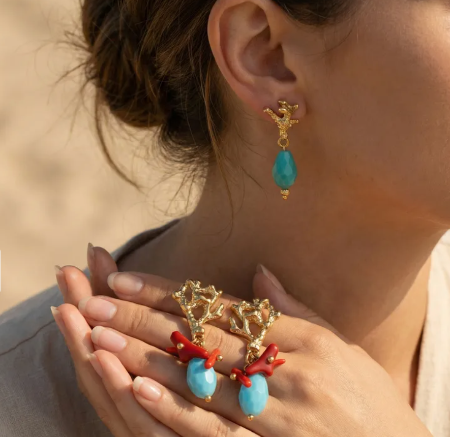 Pendientes Blue Coral