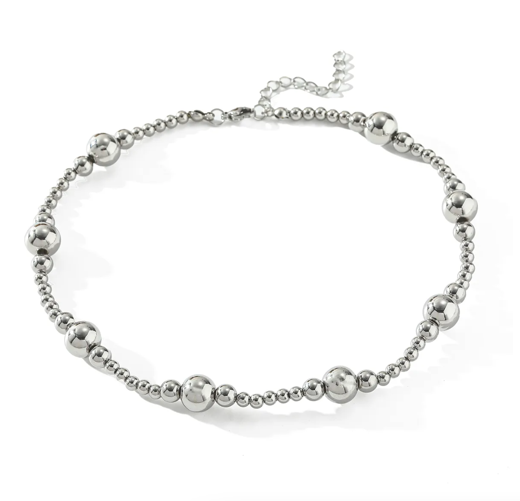 Collar Tipo Gargantilla Balines Silver