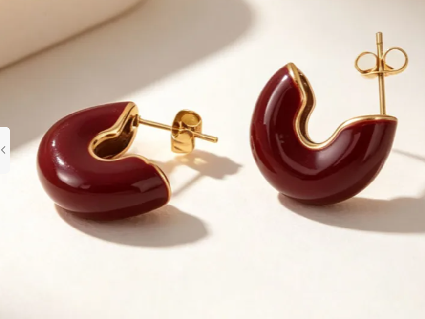 Mini Burgundy hoops
