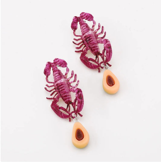 Pendientes Statement Papaya Lobster