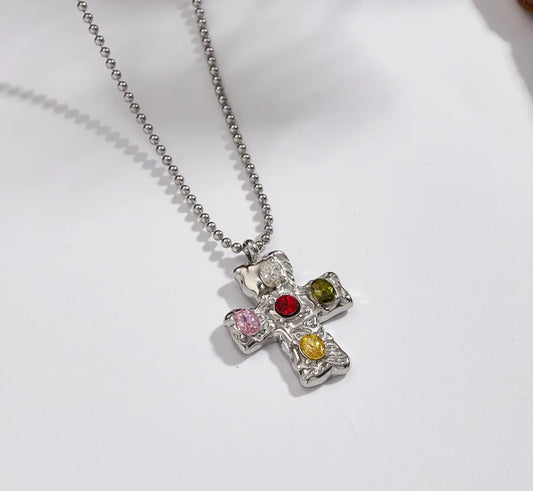 Cadena Silver Color Cross