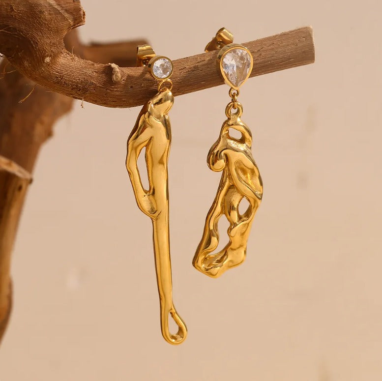 Aretes  Asymmetric Gold