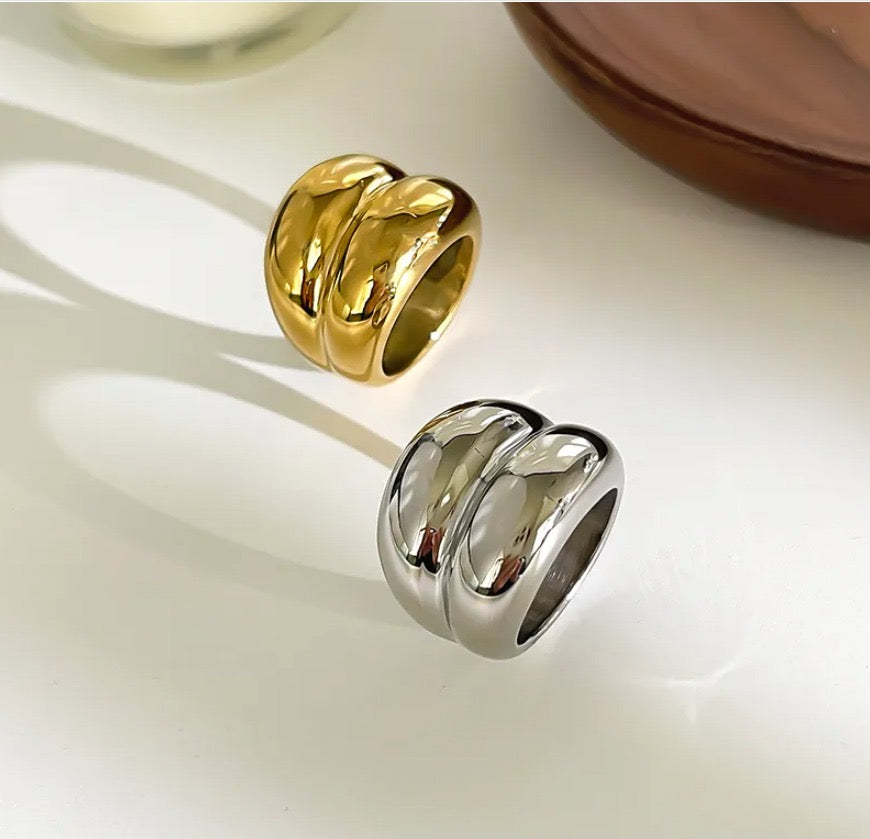 Anillo Chunky Double Gold