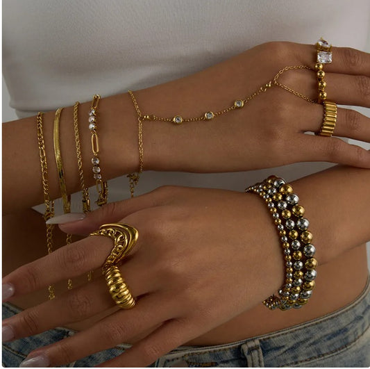 Brazalete con anillo Girly Clear