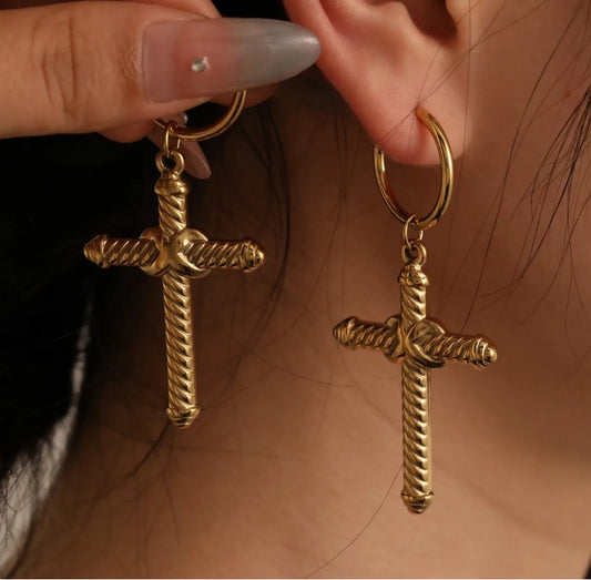 Hoops Gold Cross